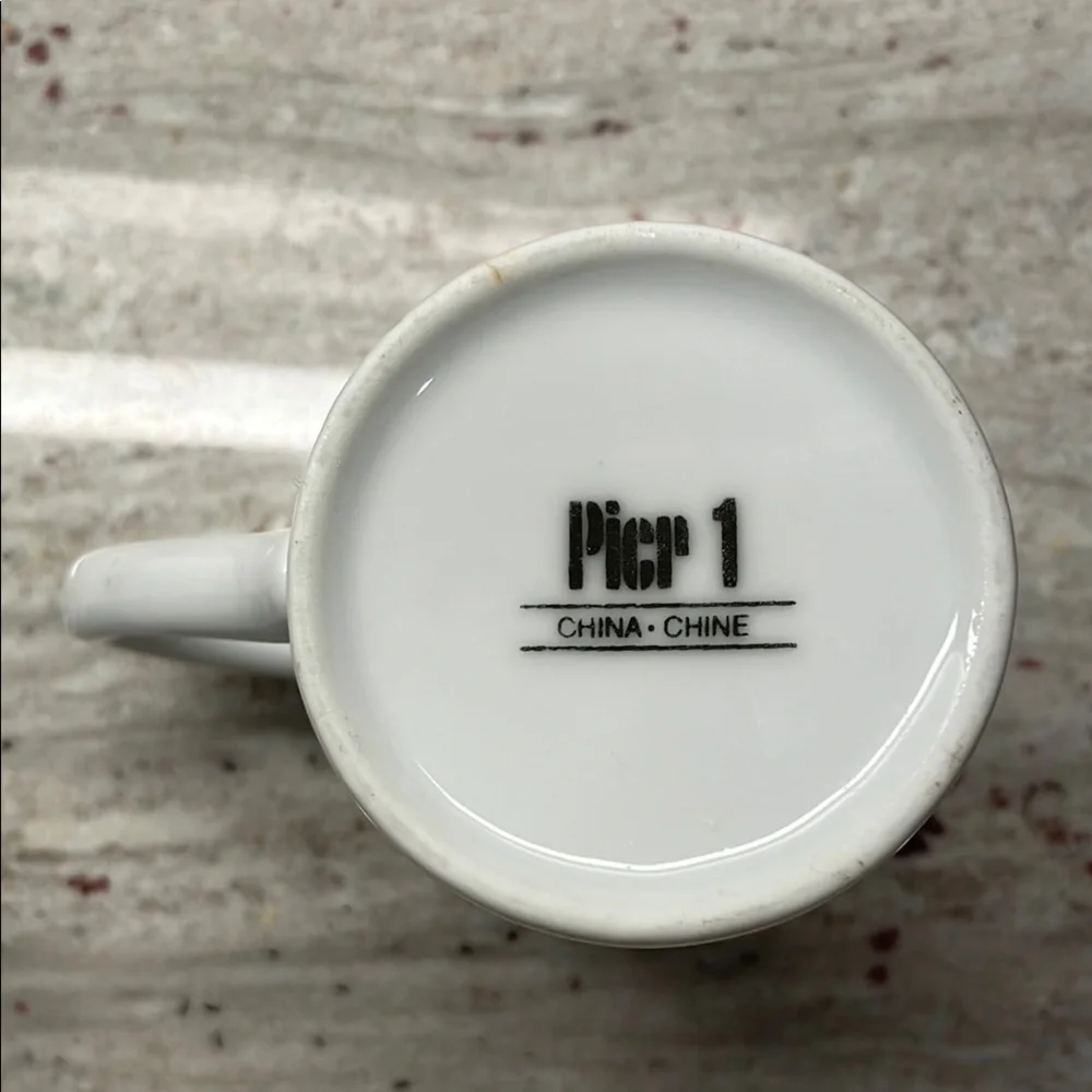 Pier 1 Maid of Honor White and Gold Ceramic Mug